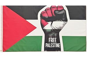 PANDIUI23 Flaga Palestyny, flaga kolorów Palestyny free, flaga 150cm x 90cm, flaga nacjonalizmu