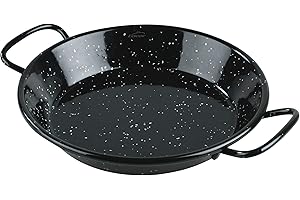 Lacor - 60184 - Poêle à paella en fer Smalt, Mini poêle à paella Idéal pour présenter, servir et cuisiner, couvercle en acier émaillé, Ø24 cm