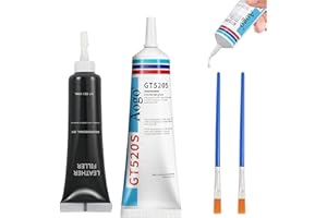 ‎BUDOCI BUDOCI Leder Reparatur Set, Fiussigleder Reparatur Creme Set Schwarz Leder Repairing kit für Auto Lederlenkrad Sofa Jacke Geldbörse Gürtel Schuhe Kunstleder Kratzer Risse