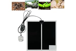 FIPASEN Reptile Heating Mat, Reptile Heating Pad with Temperature Adjustment for Reptiles Tortoise Snakes Lizard Gecko Hermit Crab Turtle Amphibians - Removable Terrarium Heat Mats(14W, 11x11 inches)