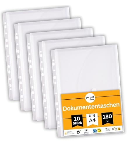 Herlitz A4 PP-Datei Transparent | Mit Druckknopfverschluss, 1 Stück | Für Dokumente, Ordnen
