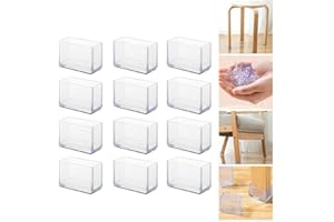 REACHMALL Protezione per gambe rettangolari per sedie e tavoli, 12 pezzi, 20 x 30 mm