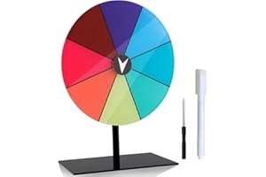 Hayagive 8 Slot Tabletop Prize Wheel, 8" Spinning Prize Wheel with Non-Slip Base & Pen, DIY Customizable, Easy Assembly, Perfect for Parties, Carnivals & More