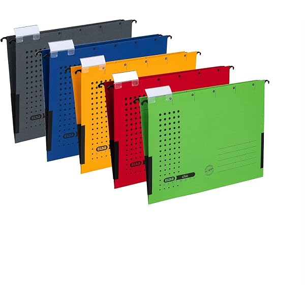 5 Dossiers Suspendus Falken Format A4 - Carton Recyclé Marron, Onglets Transparents - Fabriqué En Allemagne, Certifié Ange Bleu