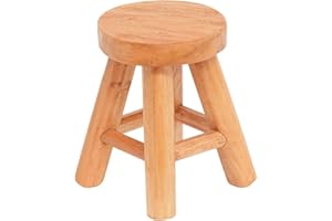 CREEDWOOD Kleiner Pflanzen HOCKER Malik | Mahagoni Holz, 19cm | Natur Blumenhocker, Holz Schemel, Rundhocker, Naturholz Hocker, Beistellhocker, Deko Hocker