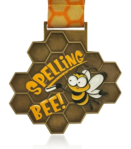 Spelling Bee Participant Ribbons - 100 Yellow Award Prizes With Bee Theme Design