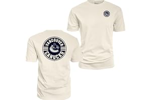 Blue 84 NHL Official Licensed Ring Spun Front and Back T-Shirt - Ivory Puck