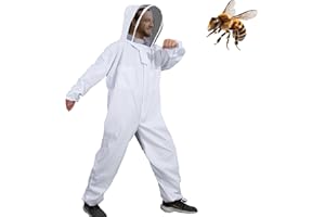 Moontay Cotone Completo per il corpo Abbigliamento per apicoltura Velo Cappuccio Cappello Abbigliamento Giacca Tuta protettiva per apicoltura Attrezzatura per api apicoltori (L)