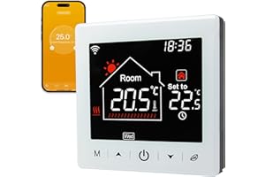 BEOK CONTROLS Beok Tuya WiFi Termostato de calefacción Termostato de habitación Termostato de Pared Inteligente para Caldera de Gas/Agua Calefacción por Suelo Radiante Compatible con Alexa Google 3A TR9B