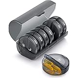 Amazon Brand – Eono Pill Organiser AM PM - 7 Day Weekly Pill Box Case with 14 Compartments, Medication Organiser for Travel -