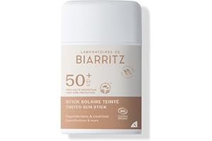 LABORATOIRE DE BIARRITZ Laboratoires de Biarritz - Stick Solaire Teinté - SPF50+ - Certifié Bio - Protège et Camoufle Imperfections & Cicatrice - 12 gr - Fabriqué en France