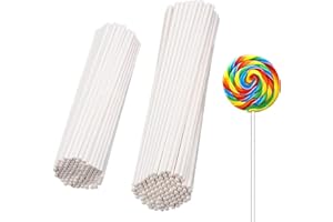STOUCLA Cake Pop Sticks, Cake Pop Bâtons en papier blanc 15 cm et 10 cm pour la fabrication de gâteaux et sucettes