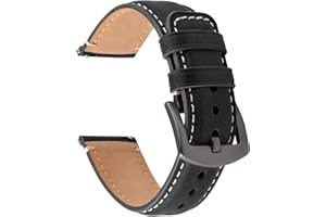 Fullmosa Cinturino in pelle con chiusura in acciaio inox, cinturino di ricambio vintage, 22 mm, 20 mm, accessorio per uomo e donna, compatibile con Huawei Smart Watch