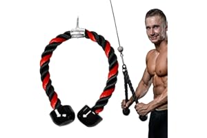 Taeku Corde Triceps, Nylon Poignée Câble Corde à Tirer Caoutchouc Solide Accessoire de Triceps pour Homme Gym