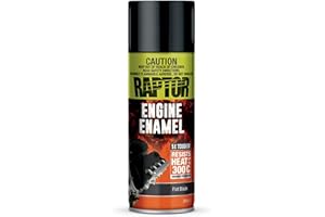 U-POL RAPTOR Peinture Émail Moteur 1K - Résistante à la Chaleur Jusqu'à 300°C, Pour Blocs et Compartiment Moteur, Protection Contre Chaleur, Huile et Liquides des Véhicules (Noir)