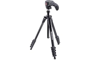 Manfrotto Compact Action Kit de Trépied + Rotule + Manette 5 Sections Noir
