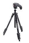 Manfrotto MKCOMPACTACN-BK Treppiede con Borsa, Testa Ibrida per Fotografia e Video, 5 Sezioni in Alluminio, Nero
