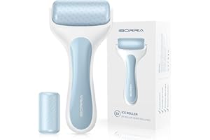 IBORRIA Ice Roller, Rouleau à Glace pour le Visage de massage, 2 Têtes de Rouleau pour Soin Longue Durée contre le Rhume et les Gonflements du Visage et des Yeux, Rouleau pour les Migraines (Bleu)