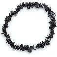 Wild Therapies Black Tourmaline Crystal Chip Bracelet - Reiki Charged - With Gift Pouch