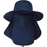 ehsbuy Fisherman Hat Men Women with Wide Brim Face Cover Fisherman Hat Hiking Sun Hat Mesh Safari Gardening Trekking Sun Prot