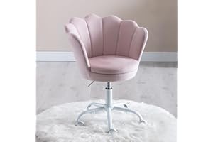 Ya-Home Kids Desk Chair Velvet Swivel Computer Children Study Office Chair with Adjustable Height & Casters for Girls Boys, Pink