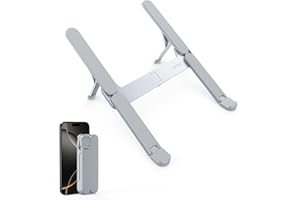 SODI 2025 Ultra kompaktowy składany stojak na laptopa, przenośny stojak na laptopa, ergonomiczny aluminiowy stojak na tablet z regulowaną wysokością, do MacBooka Pro/Air/iPad/HP/Dell 10-16 cali
