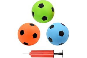 Coriver 3 Pack Petit Ballon de Football -15 cm Ballon de Football en 3 Couleurs, Petit Ball de Plage pour Piscine d'été, Jeu de Sport d'extérieur et d'intérieur pour Enfants (2.Orange+Bleu+Vert)