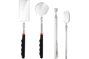 PLUVYZE 3pcs Espejo Telescopico Herramientas Taller Mecanico Herramientas Taller Mecanico Rotación de 360° Se Utiliza para Inspección y Reparación de Vehículos Exámenes Dentales con 1 Iman Telescopico