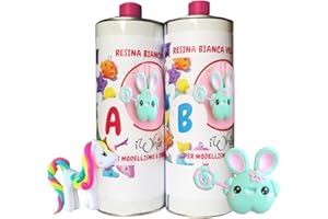 Resin Pro Iwhite Resina Blanca Poliuretanica Para Colada, Bicomponente A + B, Altamente Fluida y De Gran Dureza, Para Las Creaciones de Aficionados y el Prototipado Rápido, Gr 2000