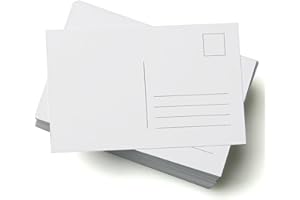 BEANPRINT 100 Blank Postcards, A6 350gsm Card, Perfect for Craft Projects and for Designing Individual Postcard