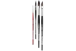 DAVINCI ESPACE BEAUX ARTS da Vinci casaneo Sérié 498 pinceau aquarelle français n ° 2, Sérié 5597 NO ° 10, Sérié 898 NO ° 12, Sérié 5580 mini. set 4 pièces