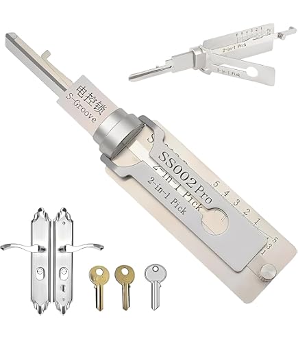 Noaxylic Kit 4 Pièces Clefs Passe-Partout - Outils Crochetage Serrures, Acier Inoxydable Professionnel
