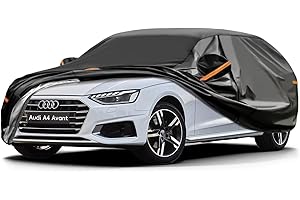 GUNHYI Funda de Coche Exterior Impermeable Transpirable, Anti-UV Antipolvo de 7 Capas con Cremallera y Forro de Algodón, para Familiar A4 Avant, V60, Tipo SW, Skoda Octavia, CLA etc.(450 a 485 cm)