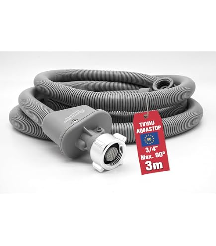 Tuyau D'arrivée D'eau Aquastop Pour Lave-linge - 1.5 M, Raccord 3/4", Haute Pression, Anti-fuites - 7