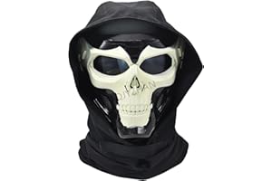 QJYZHAN Airsoft Crâne Masque De Protection Intégral Masque De Cagoule Réglable pour Les Sports De Plein Air CS Cosplay Masque De Crâne Tactique