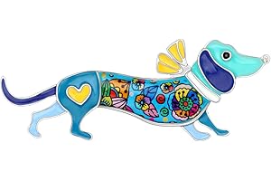 WEVENI Brosche mit Dackel-Motiv, Emaille, Schmuck für Frauen und Mädchen, für Kleid, Schal, Zubehör, Geschenk