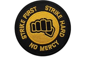 Ohrong Écusson brodé « Strike First Hard No Mercy » - Rond