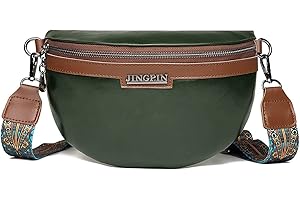 A-QMZL Crossbody Bag Damen Breiter Gurt Bauchtasche Damen Leder Geldbörse Mode Bauchtasche Klein Umhängetasche Abnehmbar Schultergurt (Grün)