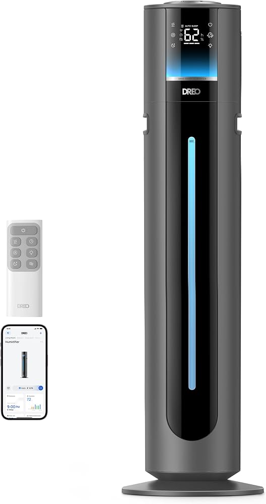 DREO 11 L Akıllı Nemlendirici 717S, 100 Saat, 21 dB, Beyaz | Üstten Dolum, 1500+ RGB Işık, Uygulama ve Kumanda, Temiz Hazne Teknolojisi, 12 Saat Zamanlayıcı, Soğuk Buhar, Beyaz