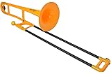pBone PBONE1Y Plastic Trombone with Mouthpiece and Carry Bag - Bb Student Beginner - Yellow, 14.0 in*38.0 in*11.0 in