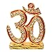 Brass 24 K Gold Plated With Stones OM Sign Car Dashboard Idol Handicraft Statue OM symbol Decorative Spritual Puja Vastu Showpiece Figurine - Religious Pooja Gift Item & Murti for Mandir / Temple / Home Decor / Office / Study Table RS.308.00