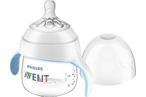 Philips Polypropylène (PP) Avent SCF262/06 Biberon evolutif Natural 150 ml avec capuchon de protection + tétine douce débit moyen 4 Mois+