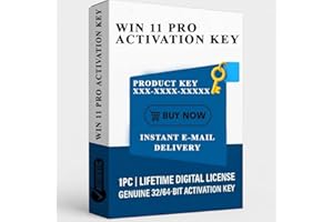 WIN 11 Professional (PRO) Lifetime Digital License, 1 PC Activation Key, 32/64-Bit Compatible, Instant Email Delivery, Unlimited Reinstallations [OS Key Card]