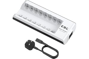 EBL 8-Slot Independent Battery Charger AA AAA for Ni-MH Ni-CD Rechargeable Batteries