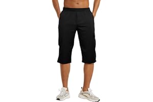 NANAMEEI Shorts 3/4 de Sport Bermuda Séchage Rapide Shorts en Plein Air Léger Été Casual Jogging Running Taille Elastique avec Multipoches