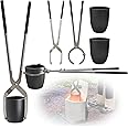 Crucible Tongs Set for Melting Metal, Lifting Tongs + Pouring Tongs + 2 Graphite Crucibles (6, Kilograms)