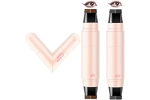 KTOULER 2 Pack Wing Eyeliner Stempel,Flüssiger Gel Wasserfester Natürlicher Cat Eye Wimpernstempel,Langlebig,Wischfest,Faltbare Augenschablone Makeup Eyeliner Tool(Schwarz+Braun)