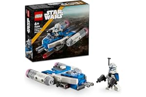 LEGO Star Wars „Gwiezdne Wojny: Wojny klonów” Mikromyśliwiec Y-Wing kapitana Rexa, zabawki dla chłopców i dziewczynek, zabawka dla dziecka, statek kosmiczny i minifigurka, prezent dla 6-latka, 75391