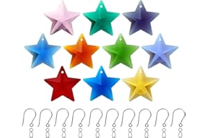 Goldenhaitai 10 ciondoli a forma di stella per lampadari, finestre, decorazione per feste, 28 mm