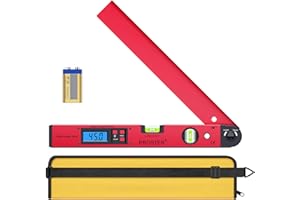 Proster Goniometro Digitale 0-225° 400mm Inclinometro con LCD Retroilluminazione Livella Digitale Finder di Angolo con Batteria e Custodia Misuratore Angoli per Costruzione Ingegneria Lavoro Legno
